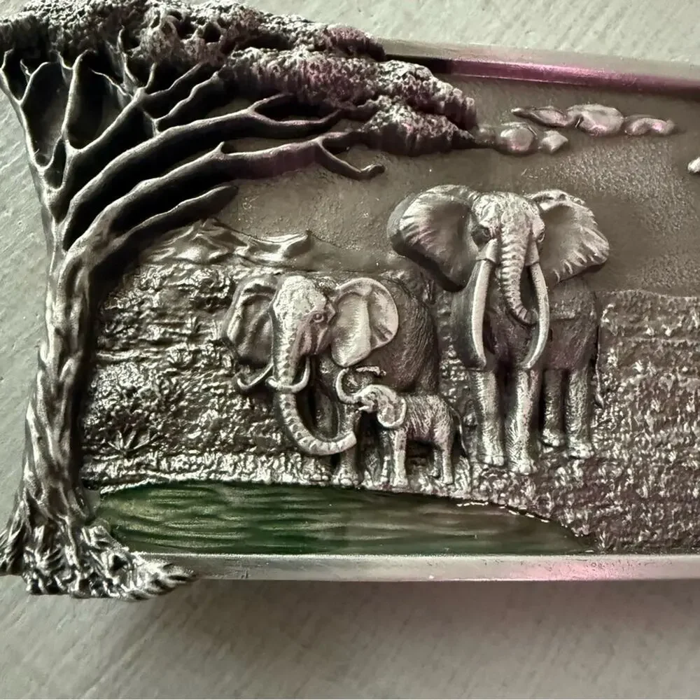 Jean's Friend Elephants VINTAGE Belt Buckle